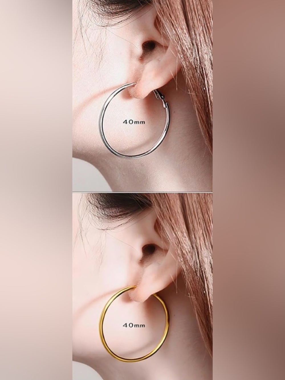 ⭐️FINAL PRICE 40MM Stainless Steel Classic Hoop Earrings - 40MM - Picture 8 of 10